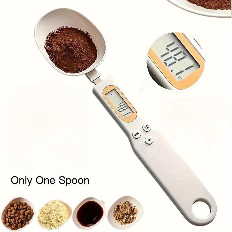 Digital Measuring Spoon | High Precision 0.1g Accuracy | Rechargeable Kitchen Scale for Baking & Cooking | Ergonomic Handle with USB Charging | Multi-Use for Coffee, Tea, Spices | Easy-to-Read Display | Durable Plastic, Bakin