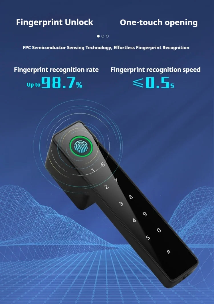 Bluetooth Fingerprint Smart Door Lock with Keyboard Handle for Home Apartment Office Front Door Bedroom Front Door Lock