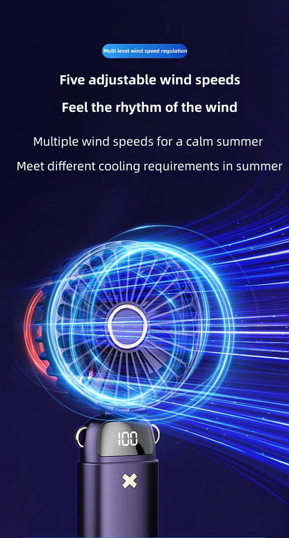 Mini Handheld Small Fan Portable Portable Silent Office Desk Student On Dormitory Charging Outdoor Hand Holding Fan Small