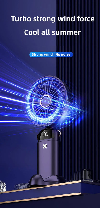 Mini Handheld Small Fan Portable Portable Silent Office Desk Student On Dormitory Charging Outdoor Hand Holding Fan Small