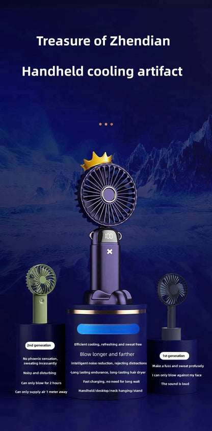 Mini Handheld Small Fan Portable Portable Silent Office Desk Student On Dormitory Charging Outdoor Hand Holding Fan Small