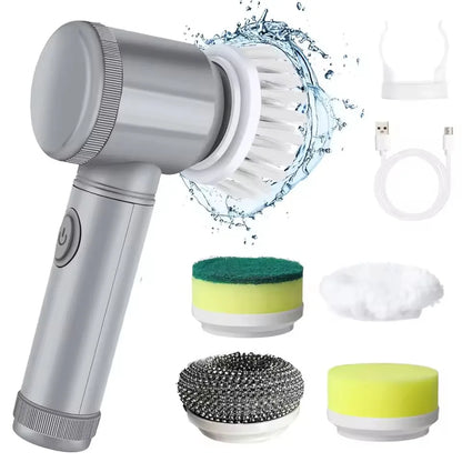 Electric Spin Scrubber, Electric Cleaning Brush 5-in-1 Handheld Kitchen Cleaner Cordless Spin Scrubber, Power Scrubber Bathroom