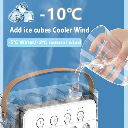 Portable humidifier fan three in one, mini USB air conditioning fan, LED night light, water mist, home fun air cooler humidifier