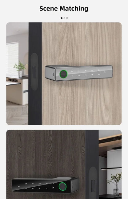 Bluetooth Fingerprint Smart Door Lock with Keyboard Handle for Home Apartment Office Front Door Bedroom Front Door Lock