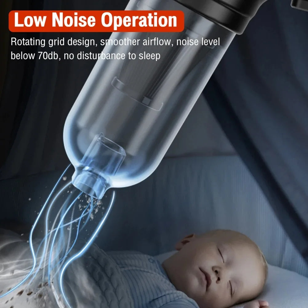 Mini Wireless Car Vacuum Cleaner 12V 4300Pa Ultra-Strong Suction Handheld Vacuum Portable Mini Air Blower for Home and Car