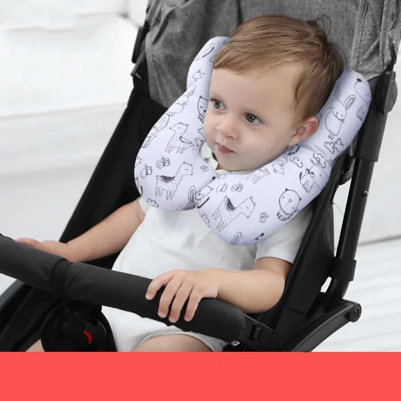 Baby Stroller U-Shaped Neck Pillow - Cartoon Design Newborn Car Seat Sleeping Headrest Cushion Kids Neck Support Protector