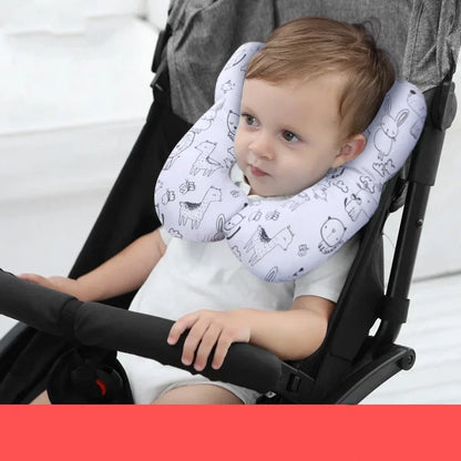 Baby Stroller U-Shaped Neck Pillow - Cartoon Design Newborn Car Seat Sleeping Headrest Cushion Kids Neck Support Protector