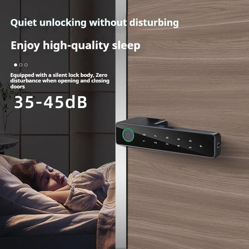 Bluetooth Fingerprint Smart Door Lock with Keyboard Handle for Home Apartment Office Front Door Bedroom Front Door Lock