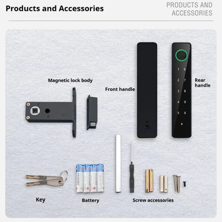 Bluetooth Fingerprint Smart Door Lock with Keyboard Handle for Home Apartment Office Front Door Bedroom Front Door Lock