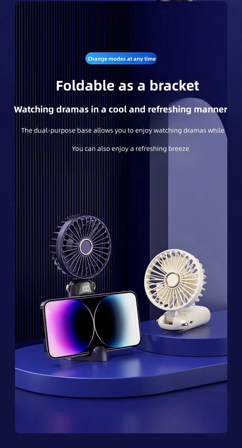 Mini Handheld Small Fan Portable Portable Silent Office Desk Student On Dormitory Charging Outdoor Hand Holding Fan Small