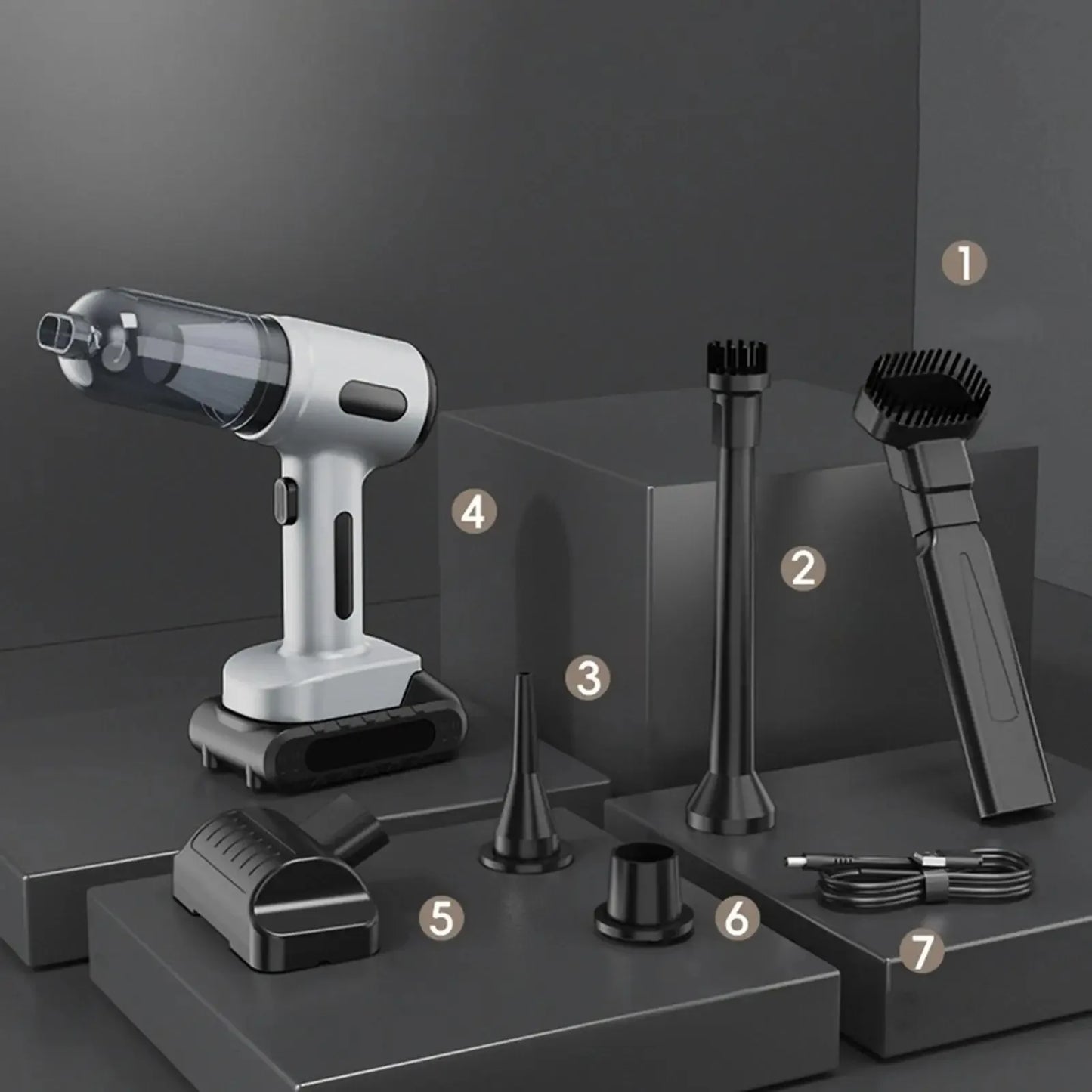 Mini Wireless Car Vacuum Cleaner 12V 4300Pa Ultra-Strong Suction Handheld Vacuum Portable Mini Air Blower for Home and Car