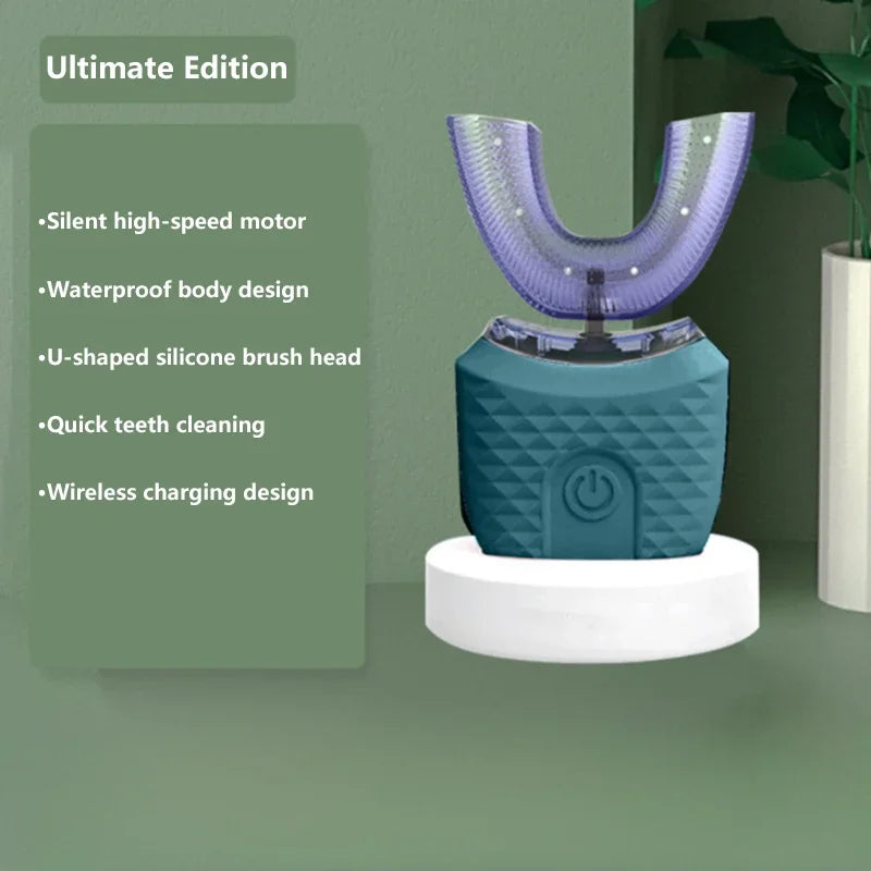 Electric Toothbrush U-Shaped Automatic Ultrasonic 360° USB Charge Toothbrush Intelligent Rechargeable Toothbrus Adult