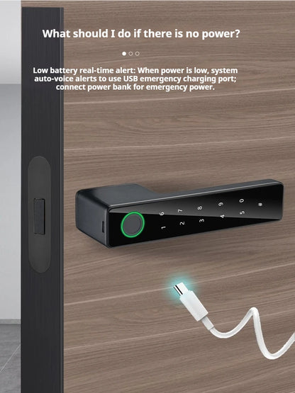 Bluetooth Fingerprint Smart Door Lock with Keyboard Handle for Home Apartment Office Front Door Bedroom Front Door Lock