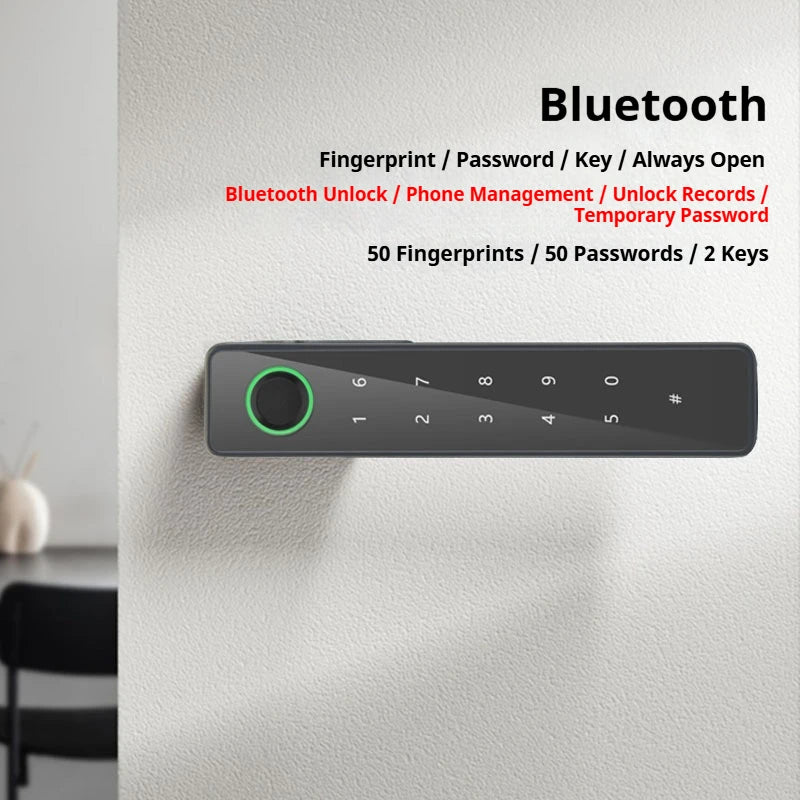 Bluetooth Fingerprint Smart Door Lock with Keyboard Handle for Home Apartment Office Front Door Bedroom Front Door Lock