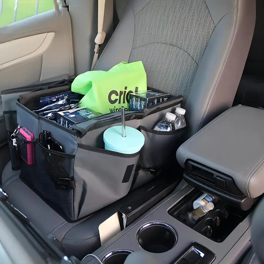 Car Trunk Organizer - Collapsible, Multi-Compartment Automotive SUV Car Organizer for Storage w/Adjustable Straps - Truck & Car