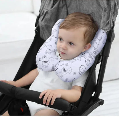 Baby Stroller U-Shaped Neck Pillow - Cartoon Design Newborn Car Seat Sleeping Headrest Cushion Kids Neck Support Protector