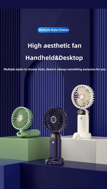 Mini Handheld Small Fan Portable Portable Silent Office Desk Student On Dormitory Charging Outdoor Hand Holding Fan Small