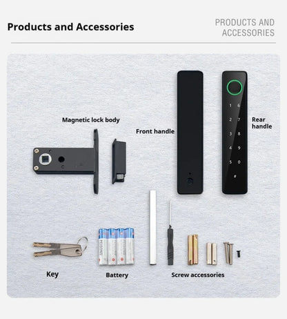 Bluetooth Fingerprint Smart Door Lock with Keyboard Handle for Home Apartment Office Front Door Bedroom Front Door Lock