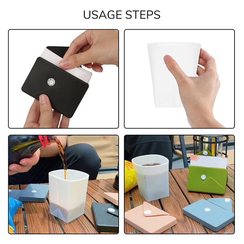 1 PC Portable Folding Water Cup Outdoor Camping Multifunctional Casual Cup Reusable Juice Drink Portable Cup Travel Casual Cup