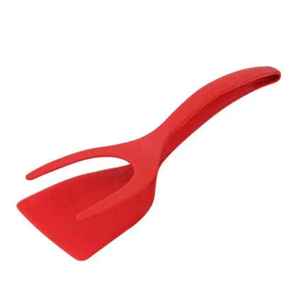 2 in 1 Nylon Grip Flip Tongs with Egg Spatula And Steak Turner Clamp Pancake Fried Turners Kitchen Cooking Accessories
