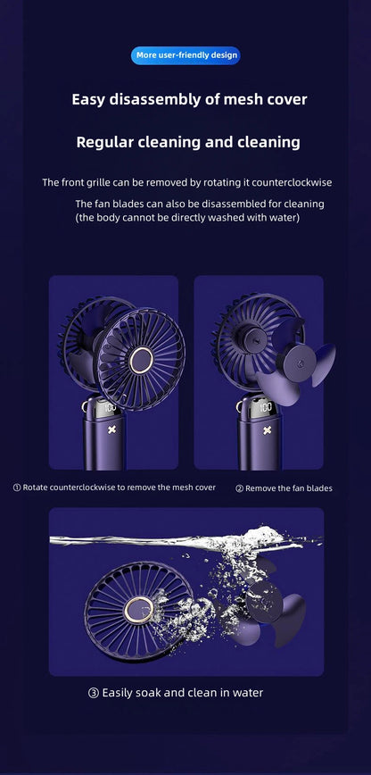 Mini Handheld Small Fan Portable Portable Silent Office Desk Student On Dormitory Charging Outdoor Hand Holding Fan Small