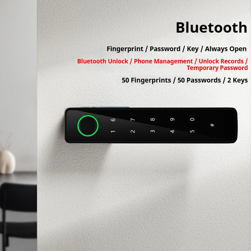 Bluetooth Fingerprint Smart Door Lock with Keyboard Handle for Home Apartment Office Front Door Bedroom Front Door Lock
