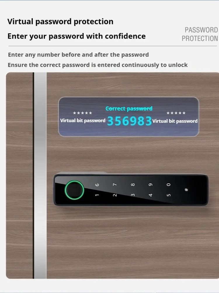 Bluetooth Fingerprint Smart Door Lock with Keyboard Handle for Home Apartment Office Front Door Bedroom Front Door Lock