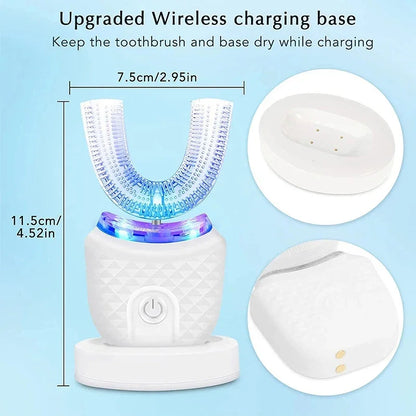 Electric Toothbrush U-Shaped Automatic Ultrasonic 360° USB Charge Toothbrush Intelligent Rechargeable Toothbrus Adult