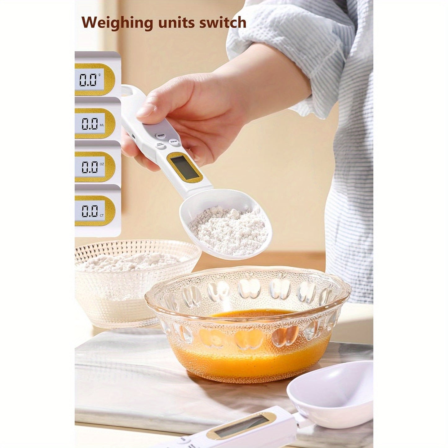 Digital Measuring Spoon | High Precision 0.1g Accuracy | Rechargeable Kitchen Scale for Baking & Cooking | Ergonomic Handle with USB Charging | Multi-Use for Coffee, Tea, Spices | Easy-to-Read Display | Durable Plastic, Bakin